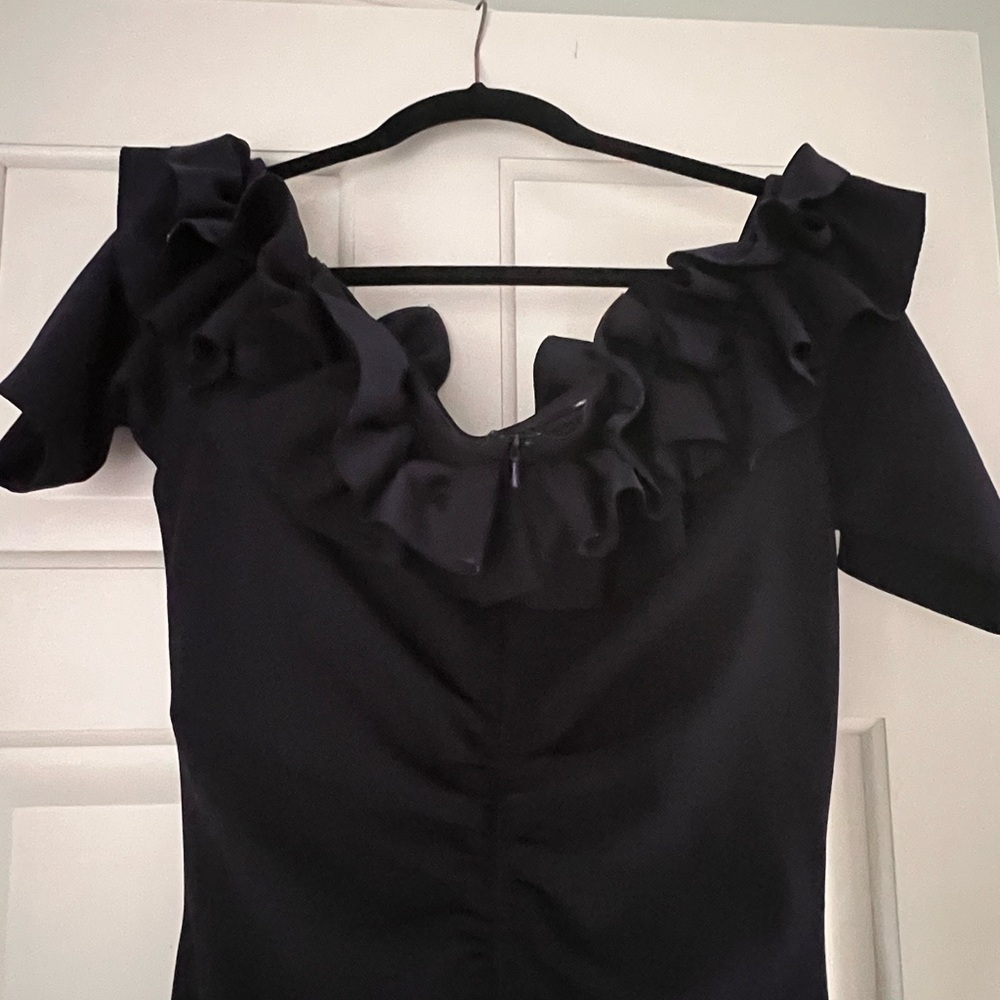 Xscape Strapless Navy Dress- Size 14 - Picture 8 of 13